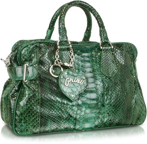 Ghibli Green Python Satchel Bag