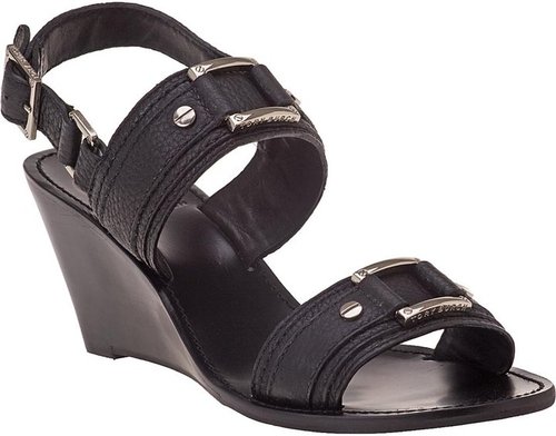 TORY BURCH Pier Wedge Sandal Black Leather
