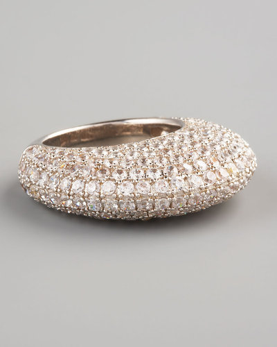 Nicholai Pave Crystal Dome Ring, Silvertone (CUSP Most Loved!)