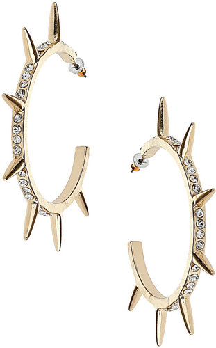 Stone Spike Hoop Earrings