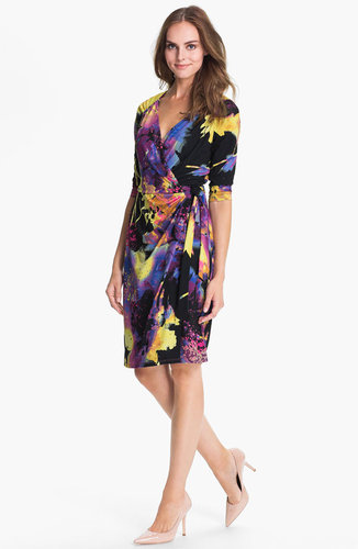 Suzi Chin for Maggy Boutique Print Faux Wrap Dress