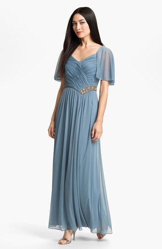 Patra Embellished Matte Chiffon Gown