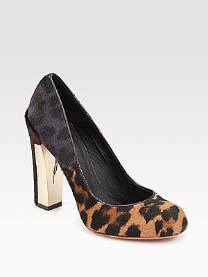 Pangea Leopard-Print Calf Hair Pumps
