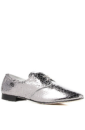 Anniel Shoe Leather Sole Derby in Platinum Reptile 