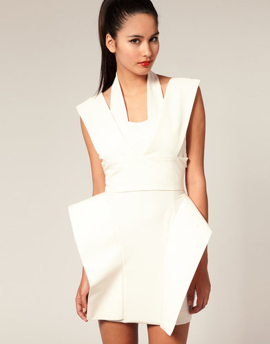 Aqua Pony Halter Neck Peplum Dress
