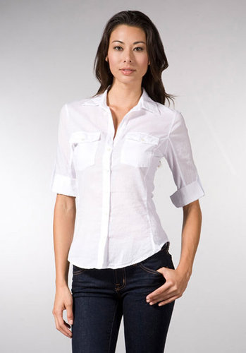 James Perse Classic Contrast Panel Button Front Shirt