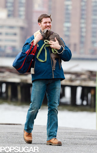 Tom Hardy Cuddles Up to a Canine Costar on Set Tom Hardy Cuddles Up to a Canine Costar on Set