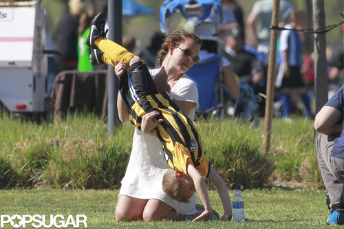 Britney Spears helped Jayden with his cartwheels.
Britney Spears helped Jayden with his cartwheels.