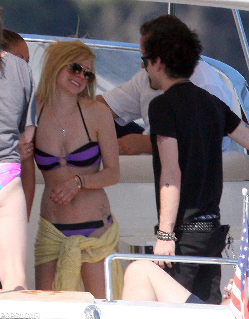 Avril Lavigne wore a bikini and caught up with her ex Deryck Whibley while in St.-Tropez in June 2011.
Avril Lavigne wore a bikini and caught up with her ex Deryck Whibley while in St.-Tropez in June 2011.