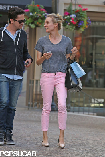Diane Kruger wore pink pants to meet up with a pal for an LA shopping trip.
Diane Kruger wore pink pants to meet up with a pal for an LA shopping trip.