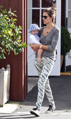 Alessandra Ambrosio's zebra-print denim stood out while on mommy duty in LA.
Alessandra Ambrosio's zebra-print denim stood out while on mommy duty in LA.