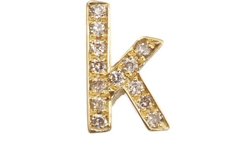 Jennifer Meyer Diamond Lowercase 'k' Stud Earring