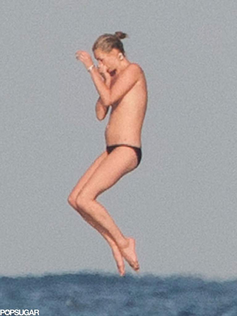 Kate Moss Leapt From The Side Of A Yacht During Her Stay