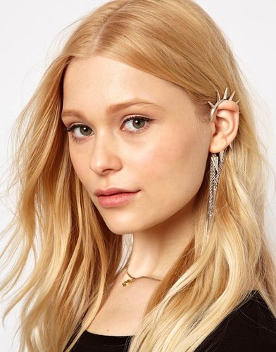 River Island Spike Ear Hook With Chain Drops