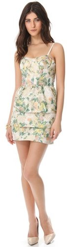 Alice + olivia Bustier Tiered Floral Dress