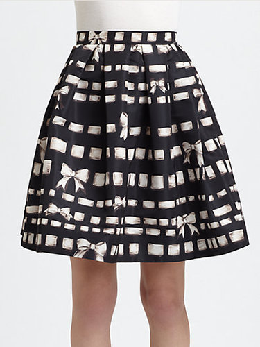 RED Valentino Printed Bow-Detail Skirt