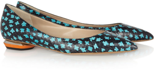 Nicholas Kirkwood Printed elaphe flats