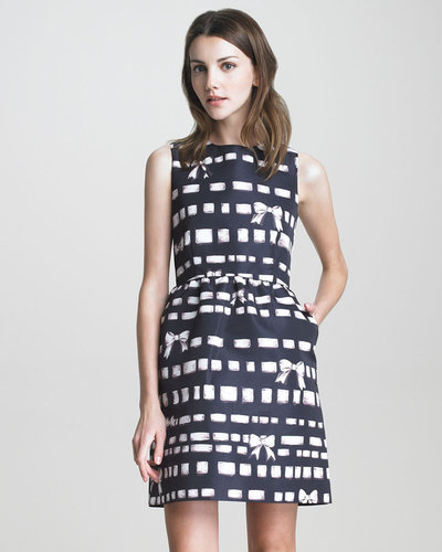 RED Valentino Bow-Print Faille Dress