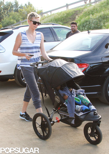 Charlize Theron Takes a Hollywood Hike With Jackson Charlize Theron Takes a Hollywood Hike With Jackson