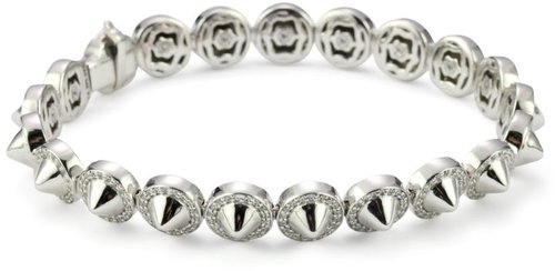 Nicky Hilton Sterling Silver Spike Tennis Bracelet With Cubic Zirconia