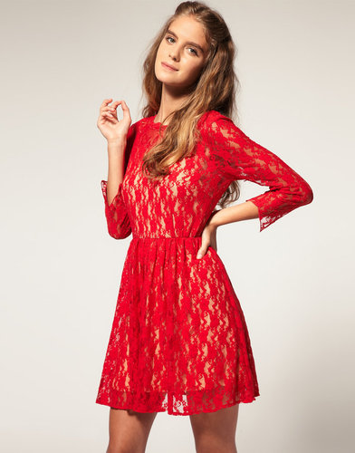 ASOS Lace Dress with Appliqué Neck