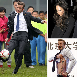 David Beckham Falls Playing Soccer in China | Picture