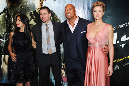 Channing Tatum stepped out with Dwayne Johnson, Adrianne Palicki, and Elodie Yung at the G.I. Joe Retaliation premiere in London.
Channing Tatum stepped out with Dwayne Johnson, Adrianne Palicki, and Elodie Yung at the G.I. Joe Retaliation premiere in London.
