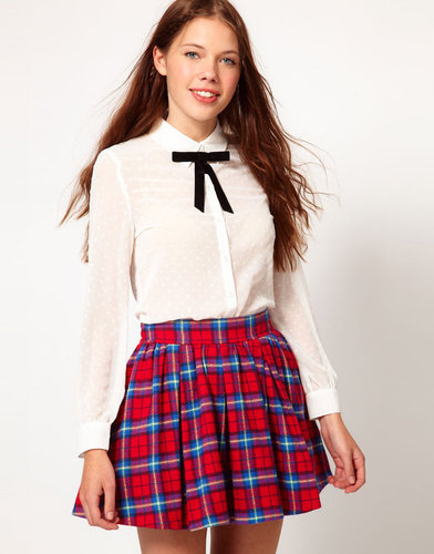 B+ab b + ab Dobby Spot Shirt With Bow Tie