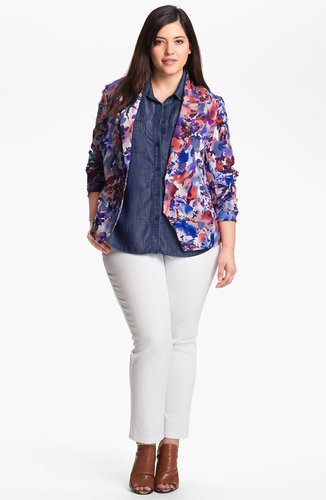Gibson Floral Print Blazer (Plus)