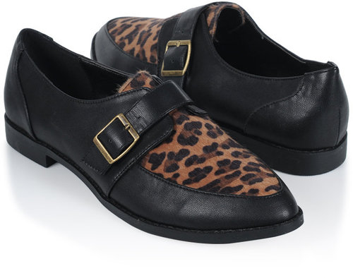 Forever 21 Buckled Leopard Oxfords