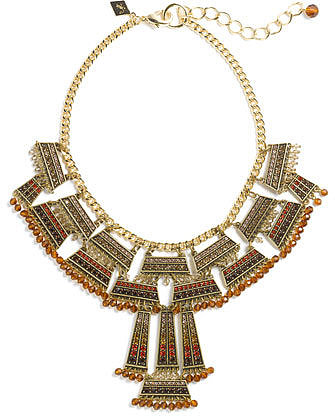 Sequin Crystal Frontal Statement Necklace