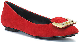 Diane von Furstenberg - Madison - Red Suede Ballet Flat