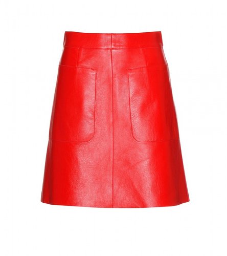 Marni Edition A-LINE COLOUR-BLOCK LEATHER SKIRT