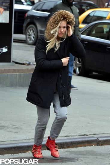 Sienna Miller Is Pretty in a Parka on a Cold NYC Day Sienna Miller Is Pretty in a Parka on a Cold NYC Day