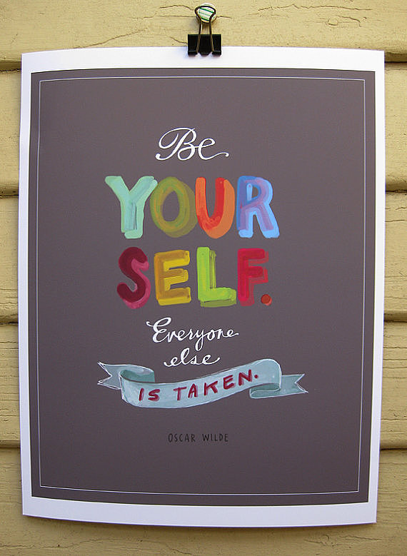 Simple but true, the Be Yourself ($28) Oscar Wilde quote never loses its touch.
Simple but true, the Be Yourself ($28) Oscar Wilde quote never loses its touch.