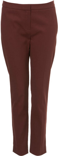 Oxblood Formal Capri Skinny Cigarette Trousers