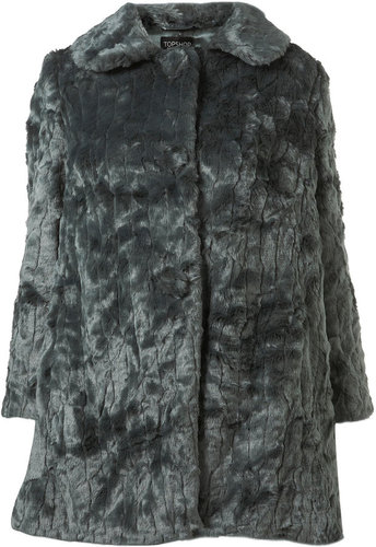 Long Faux Fur Textured Coat