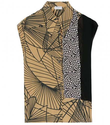 Dries Van Noten CACEY CONTRAST PRINT BLOUSE