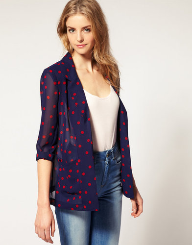 ASOS Spot Print Chiffon Blazer