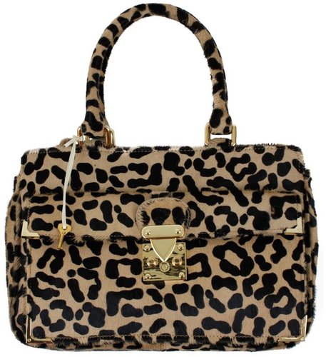 Govett Tote Bag - Leopard Print Calf Hair FINAL SALE