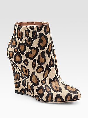 Wilma Leopard-Print Calf Hair Ankle Boots