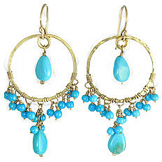 Calico Juno Hammered Turquoise Earrings