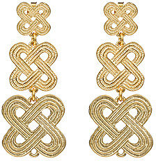 Janna Conner Designs Gold Crisscross Drop Earrings