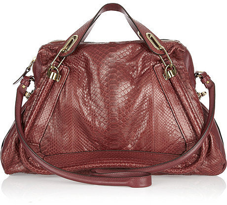 Chloé Paraty Large python and leather bag