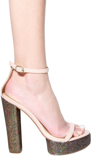 Sabine Shoe in Nude Multi Glitter - by Jeffrey Campbell