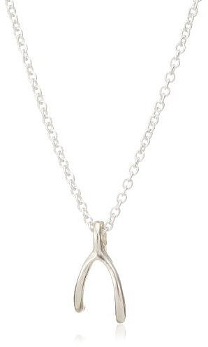 Dogeared "Breast Cancer Find a Cure" Wishbone Charm Necklace, 18"