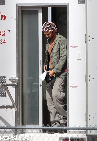 Bradley Cooper wore curlers in his hair and an open shirt on the set of David O. Russell's untitled film in Boston on Friday.
Bradley Cooper wore curlers in his hair and an open shirt on the set of David O. Russell's untitled film in Boston on Friday.
