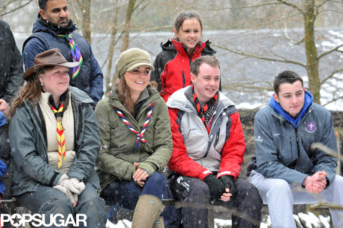Kate Middleton hung out by a campfire.
Kate Middleton hung out by a campfire.