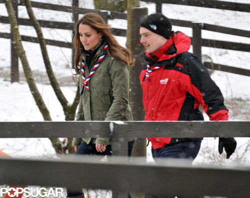 Kate Middleton walked through the snow.
Kate Middleton walked through the snow.