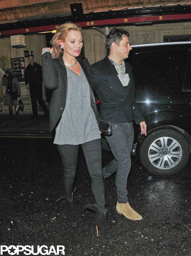 Kate Moss held hands with Jamie Hince to catch a concert in London.
Kate Moss held hands with Jamie Hince to catch a concert in London.
